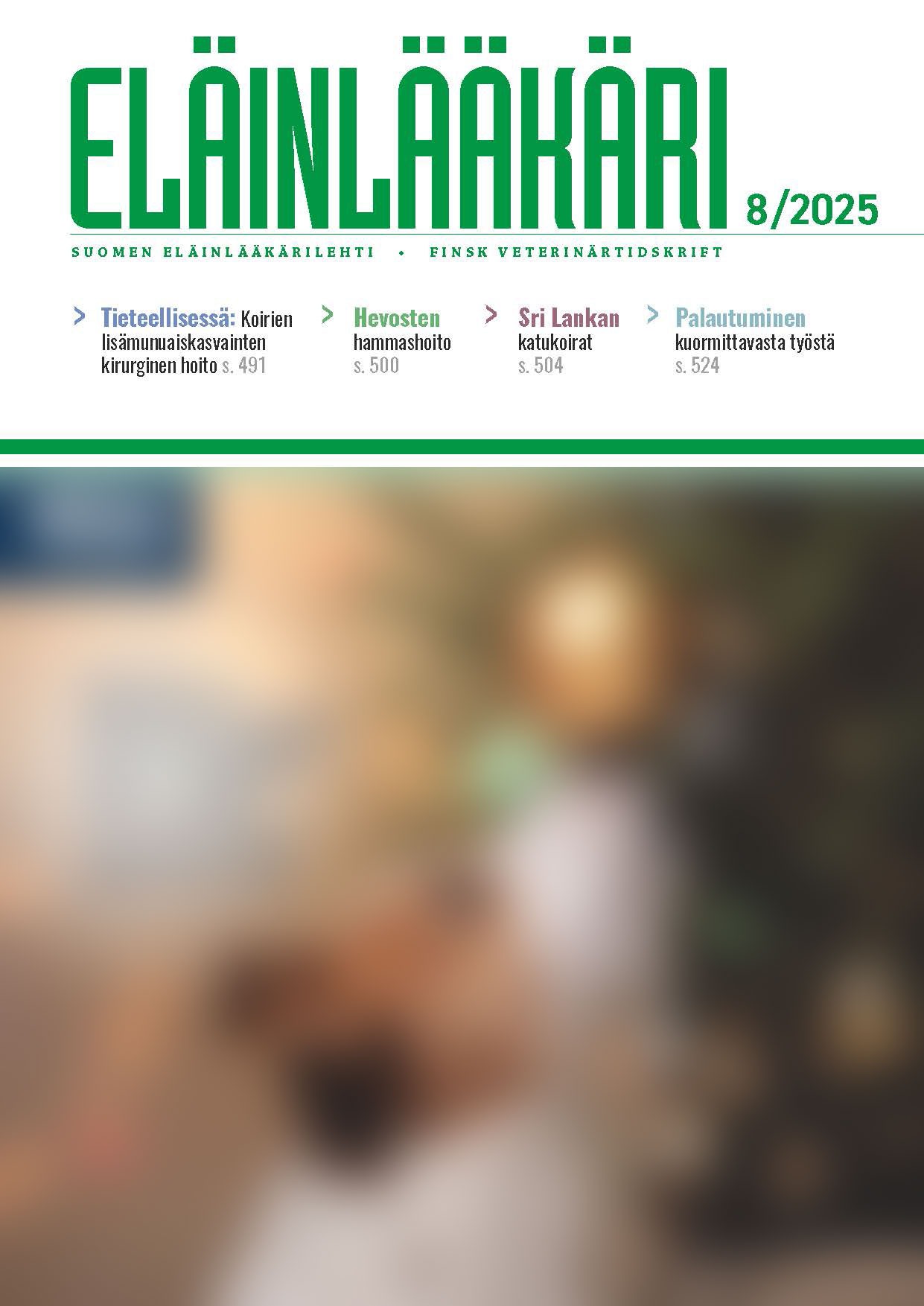 Kansikuva Suomen Eläinlääkärilehti 2025